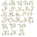 M prvenant de l'alphabet "Fleurs" motif broderie machine M prvenant de l'alphabet "Fleurs" motif broderie machine