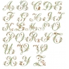  M prvenant de l'alphabet "Fleurs" motif broderie machine