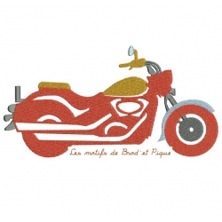 Motif broderie machine moto-vintage-Taille : 9x14