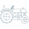 Motif broderie machine tracteur en redwork
