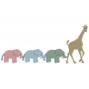 Eléphants et girafe