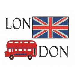 motif broderie machine Londres-London-bus-drapeau