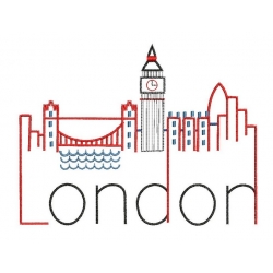 motif broderie machine Londres-London-bus-drapeau