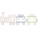 Petit train motif broderie machine en redwork Petit train motif broderie machine en redwork