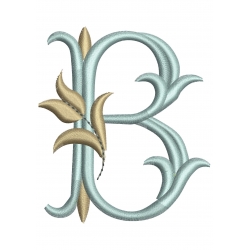 motif broderie machine lettre B-alphabet-tulipe