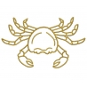 Crabe motif broderie machine en contour