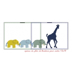 Eléphants et girafe