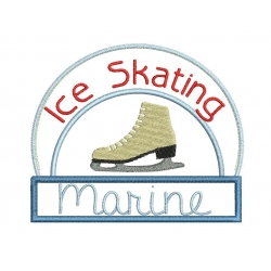 patin à glace et appliqué broderie machine