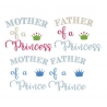 Motif broderie machine -phrase-mother-princess-daughter