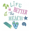 Life is better at the beach motif broderie machine