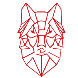Loup de face origami