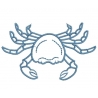 motif broderie machine crabe en contour