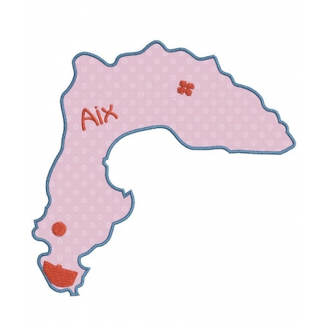 motif broderie machine carte de l'île d'Aix
