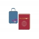 Passeport et valise à roulettes