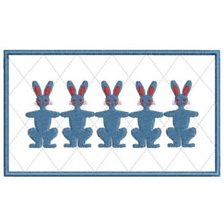 série lapins motif broderie machine redwork et appliqué