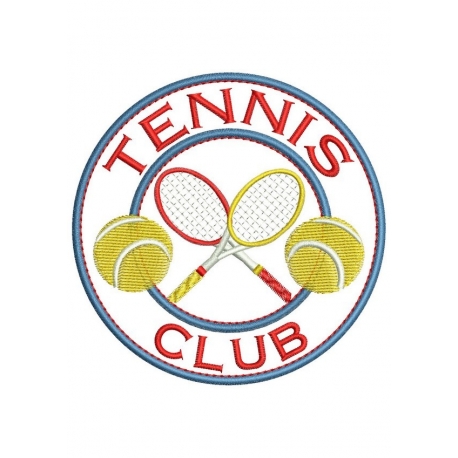 Patch Brodé Raquette De Tennis - écusson 8x7,5 Cm, à Coudre Ou à Repasser, Pour Vêtements Ou Sacs